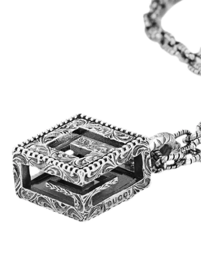 Shop Gucci Square G Cube Necklace - Silver