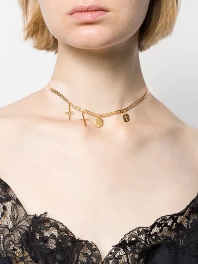 Shop Maria Black Stories Necklace In Gold