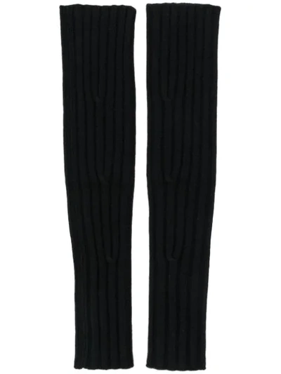 Shop Cashmere In Love Ribbed Fingerless Aspen Gloves In Black