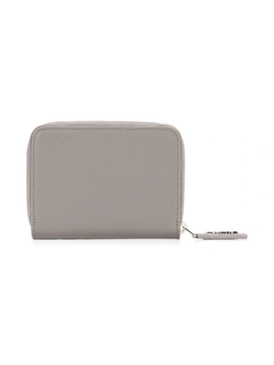 Shop Saint Laurent Rive Gauche Compact Zip Wallet In Grey