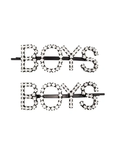 Shop Ashley Williams Crystal Boys Hair Pins In Metallic