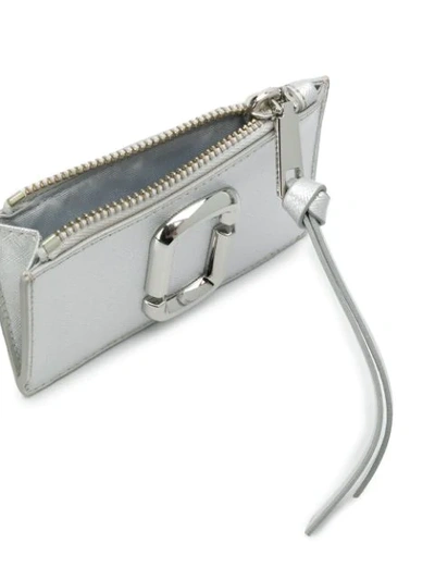 Shop Marc Jacobs Top Zip Multi Wallet In Silver