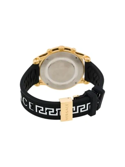 Shop Versace Sport Tech 40mm Chronograph Watch In Black