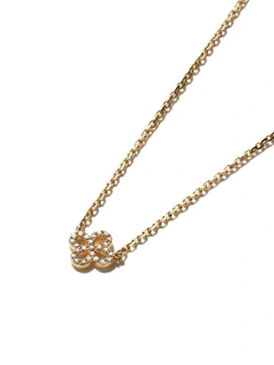 Shop As29 18kt Yellow Gold Mini Charm Clover Diamond Necklace