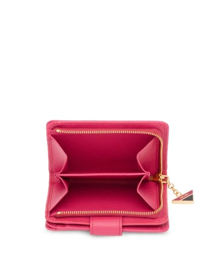 Shop Prada Saffiano Leather Wallet In Pink