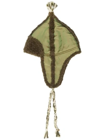 Shop Forte Forte Tassel Aviator Hat In Forest