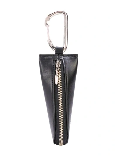 Shop Yohji Yamamoto Zipped Key Case Charm In Black
