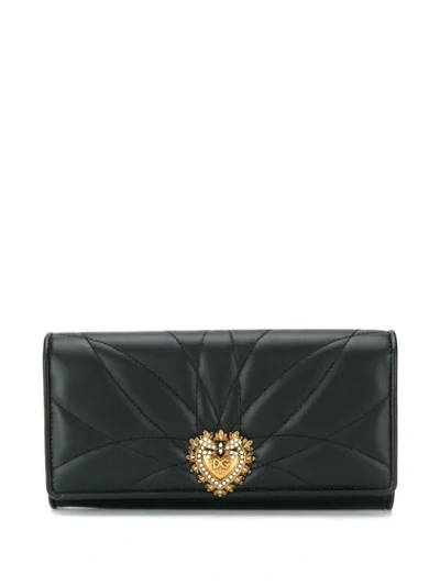 Shop Dolce & Gabbana Devotion Foldover Wallet In Black
