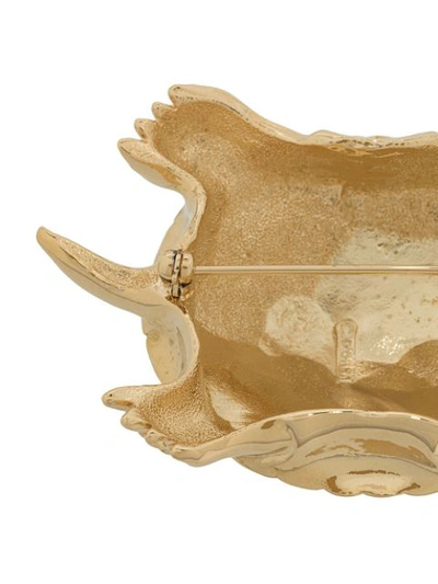 Pre-owned D'orlan Vintage Tortoise Brooch In Gold