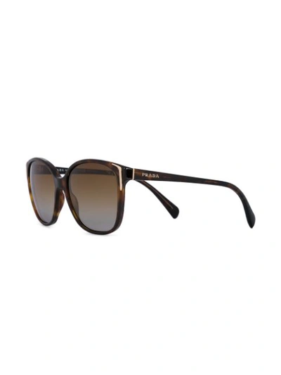 Shop Prada Eyewear Square Frame Sunglasses - Black