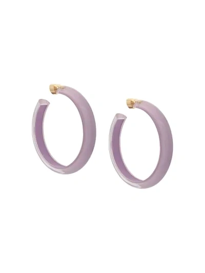 Shop Alison Lou Medium Loucite Jelly Hoops In Purple