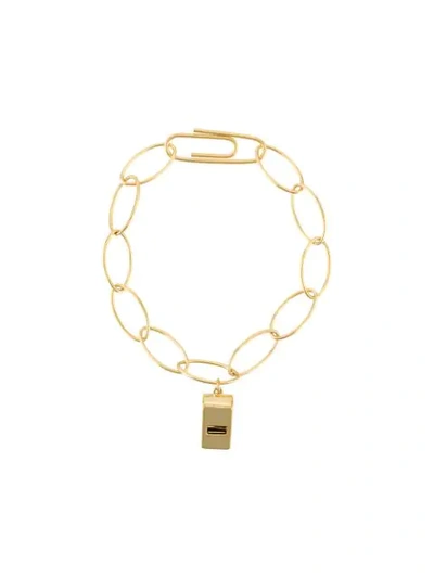 Shop Aurelie Bidermann Whistle Chain Bracelet In Gold