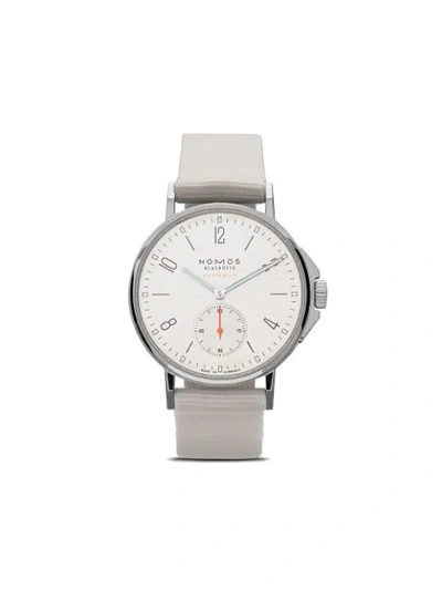 Shop Nomos Ahoi Neomatik 36.3mm In White, Silver-plated