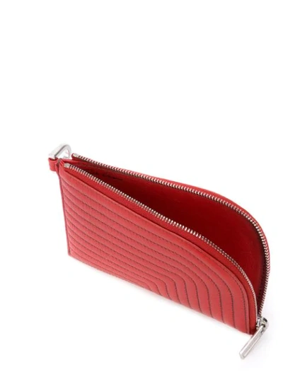 Shop Rick Owens Contrast Stitched Wallet In Red