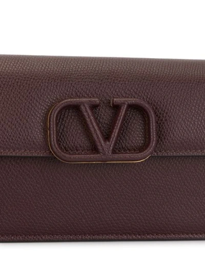 Shop Valentino Vsling Chain Wallet In Red