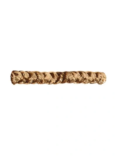 Shop Gucci Sequined Braided Hair Band In Gold