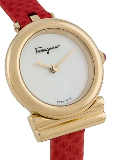 Shop Ferragamo Gancini 22mm Watch In Red