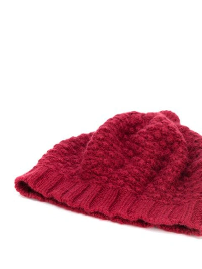 Shop N•peal Bramble Stitch Cashmere Beret In Red