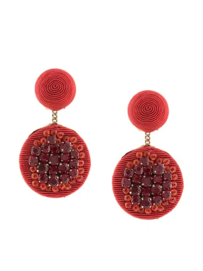 Shop Rebecca De Ravenel Swarovski Drop Earrings In Red