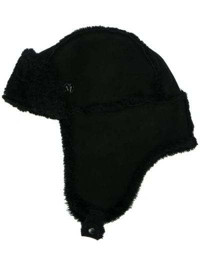 Shop Maison Michel Shearling-lined Hat In Black