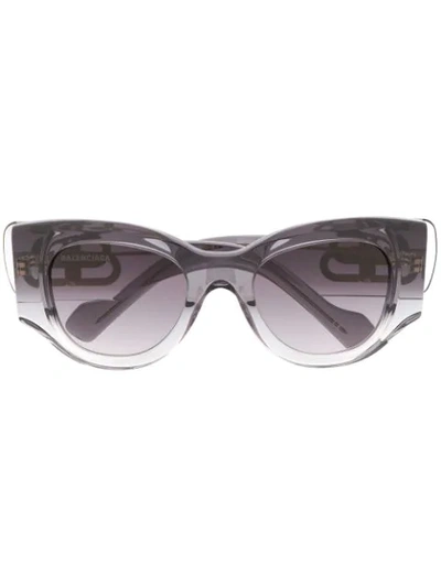 Shop Balenciaga Paris Cat Eye-frame Sunglasses In Grey