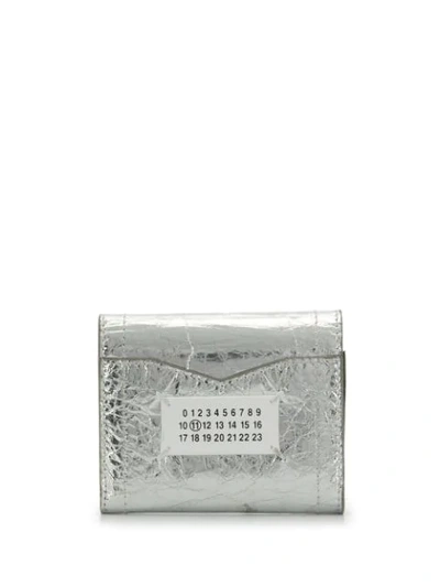 Shop Maison Margiela Metallic Card Holder In Silver