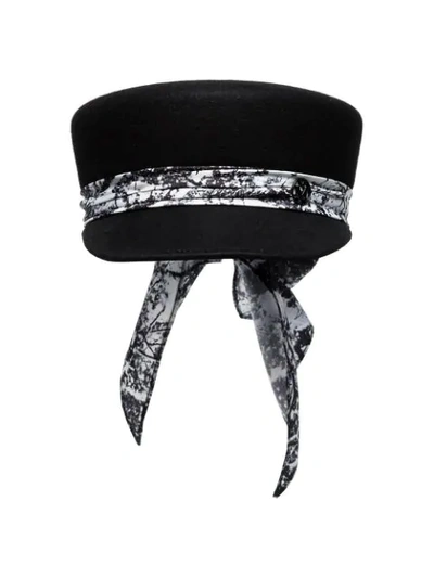 Shop Maison Michel Abby Sailor Cap In Black