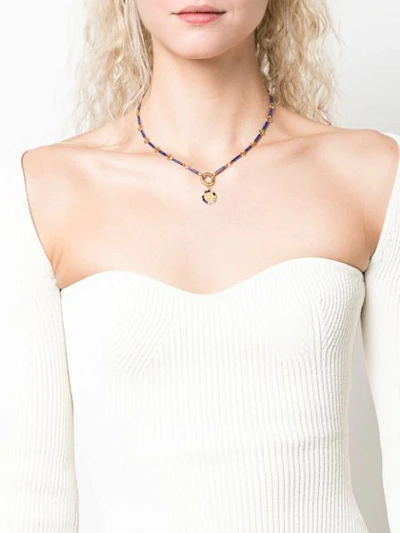Shop Foundrae 18kt Gold Lapis Lazuli Element Stone Chain Necklace
