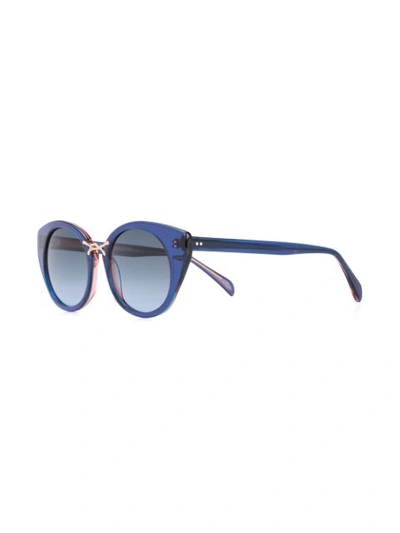 Shop Oscar De La Renta Twist 4 Sunglasses In Blue