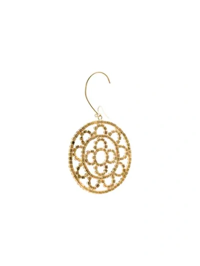 Shop Area Crochet-effect Gold-tone Crystal Earrings In Yellow