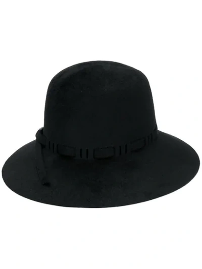 Shop Gucci Bow Embellished Structured Hat In Black