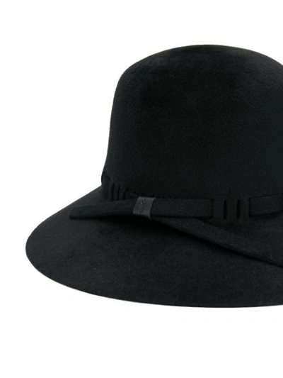 Shop Gucci Bow Embellished Structured Hat In Black