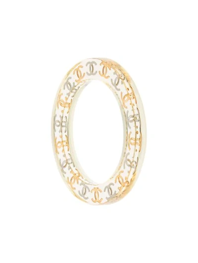 Pre-owned Chanel Cc Logo Bangle In Gold