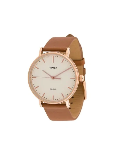 Shop Timex Fairfield 41mm Watch In Brown