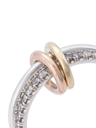 Shop Spinelli Kilcollin 18kt Rose And Yellow Gold, Sterling Silver Two Linked Marigold Diamond Ring
