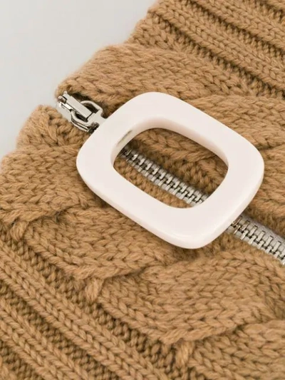 Shop Jw Anderson Cable Knit Neckband In Brown