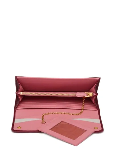 Shop Prada Saffiano Long Wallet In Red