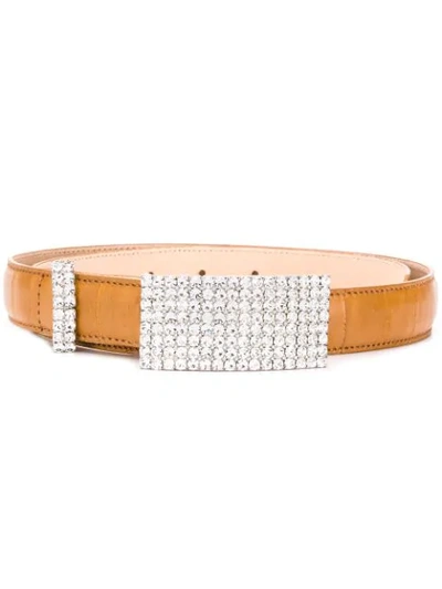 Shop Alessandra Rich Faba Belt In Sand