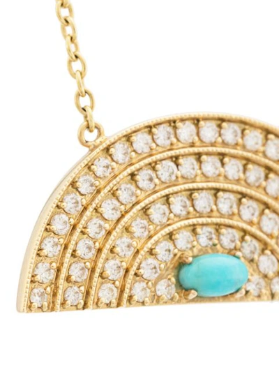 Shop Andrea Fohrman 18kt Yellow Gold Diamond And Turquoise Rainbow Necklace