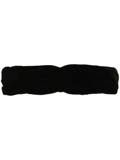 Shop Bouguessa Velvet Twist Headband In Black