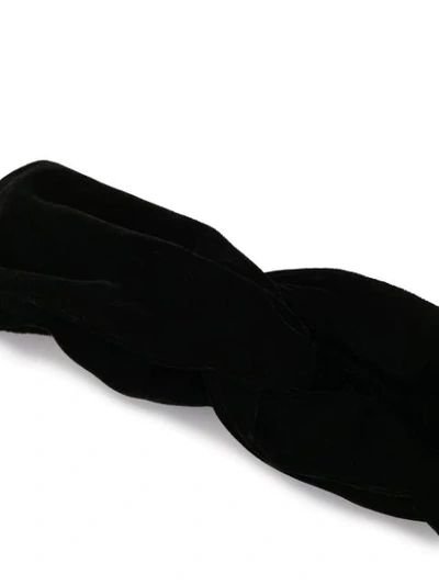 Shop Bouguessa Velvet Twist Headband In Black