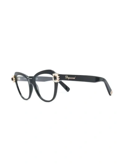 Shop Dsquared2 Oversized Cat-eye Glasses In Black