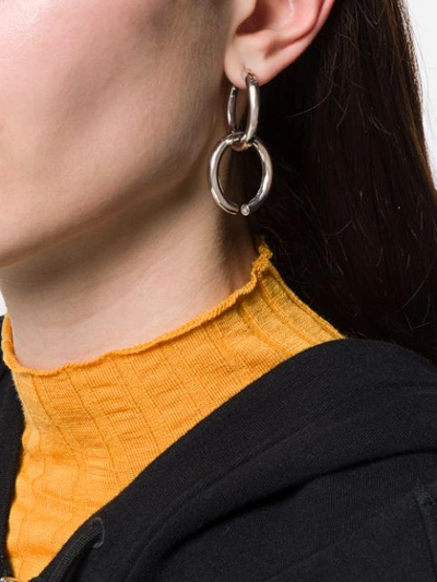 Shop Alan Crocetti Loop Hole Earrings In Silver