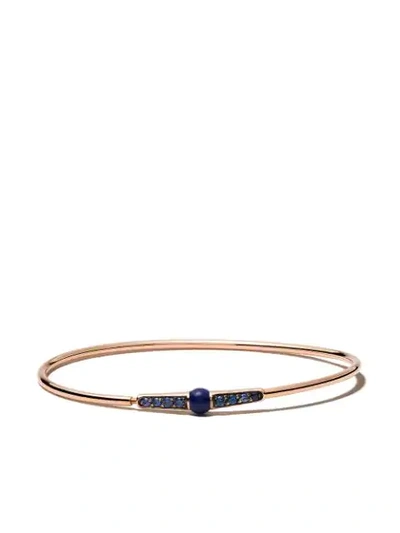 Shop Pomellato 18kt Rose Gold M'ama Non M'ama Lapis Lazuli And Sapphire Bangle In Blue