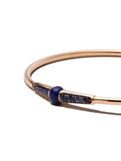 Shop Pomellato 18kt Rose Gold M'ama Non M'ama Lapis Lazuli And Sapphire Bangle In Blue