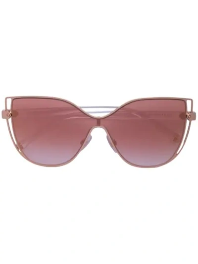Shop Dolce & Gabbana Mirrored Lenses Cat-eye Sunglasses In Gold