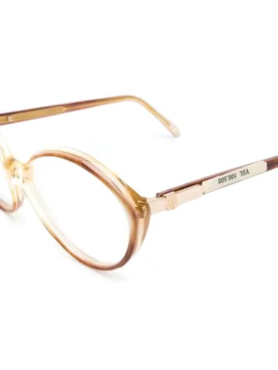 Pre-owned Saint Laurent 1990s Round Glasses In Neutrals