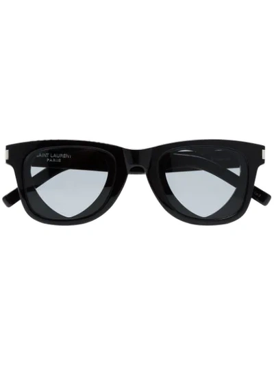 Shop Saint Laurent Black Heart Sunglasses