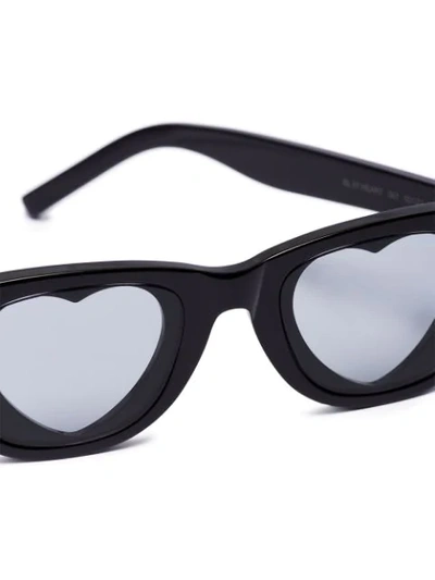 Shop Saint Laurent Black Heart Sunglasses