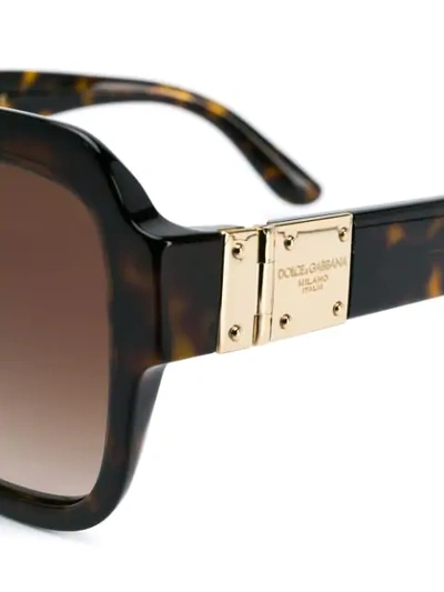 Shop Dolce & Gabbana Eyewear Havana Square Frame Sunglasses - Brown